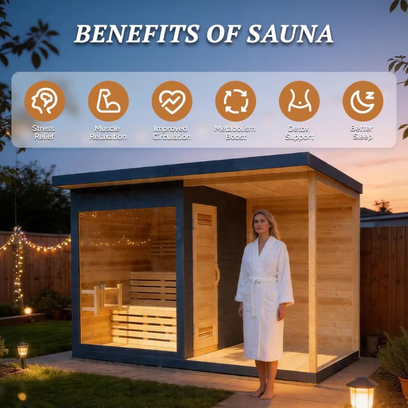 Cabine de sauna en bois avec b - Spa Wellness Resorts avis et prix